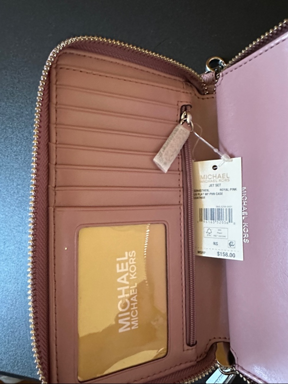 Michael Kors Blush Pink Zip Wristlet Wallet with Gold Hardware - Picture 5 of 6